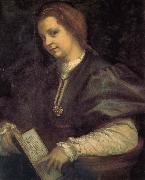 Andrea del Sarto Take the book portrait of woman oil painting artist